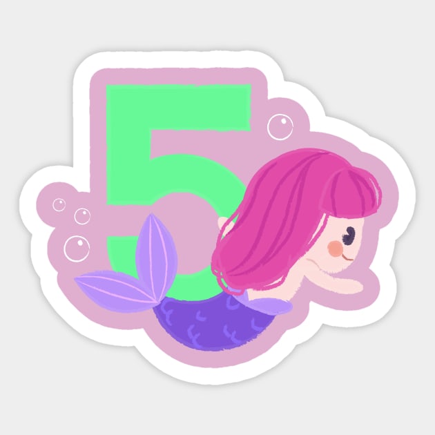 Mermaid Series: Number 5 Sticker by TheMioStore